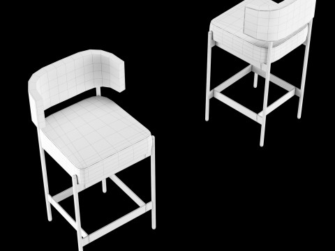 Bar and standart chair 4 Model 3D