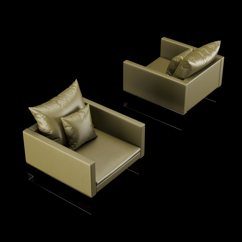 Modern leather chair with pillow 3D 模型 .c4d .max .obj .3ds .fbx .stl .blend 