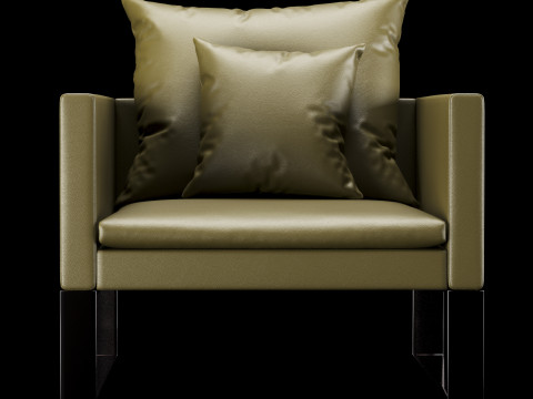 Modern leather chair with pillow 3D 模型