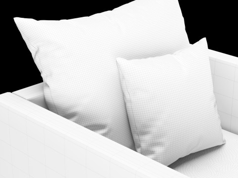 Modern leather chair with pillow 3D 模型