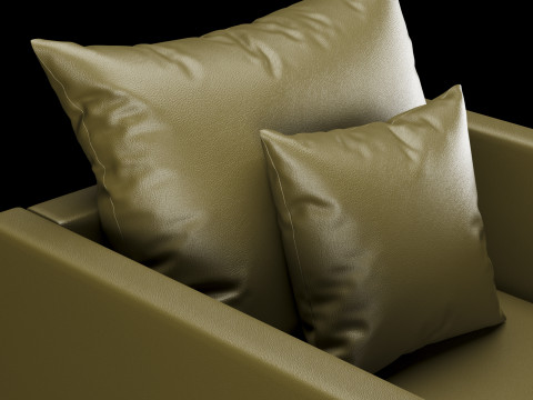 Modern leather chair with pillow 3D 模型