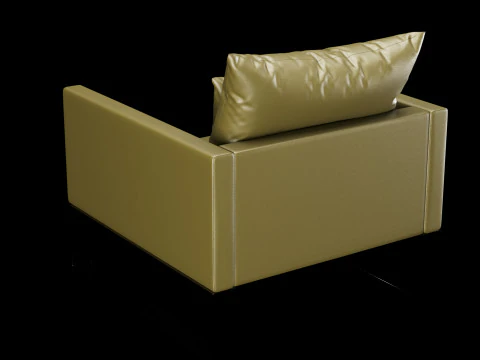 Modern leather chair with pillow 3D Model