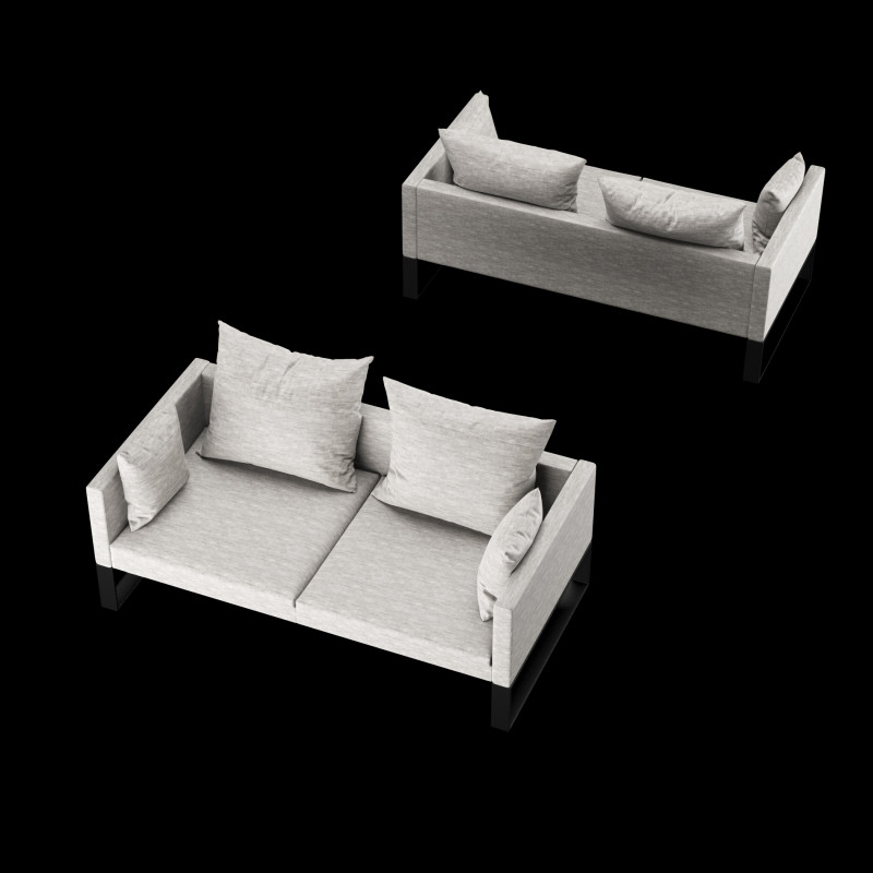 Modern sofa 2 seat with pillow 3Dモデル .c4d .max .obj .3ds .fbx .stl .blend 