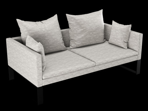 Modern sofa 2 seat with pillow 3Dモデル