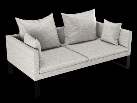 Modern sofa 2 seat with pillow 3D Model