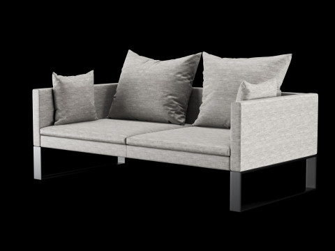 Modern sofa 2 seat with pillow 3Dモデル