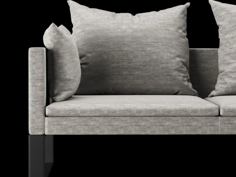 Modern sofa 2 seat with pillow 3D Model