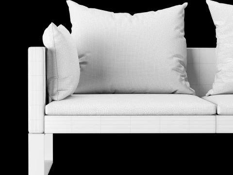 Modern sofa 2 seat with pillow 3D Model