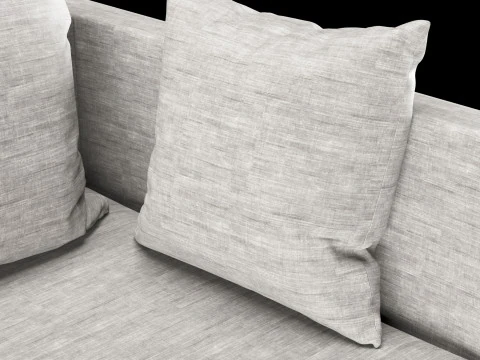 Modern sofa 2 seat with pillow 3D Model