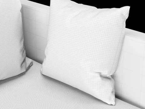 Modern sofa 2 seat with pillow 3D Model