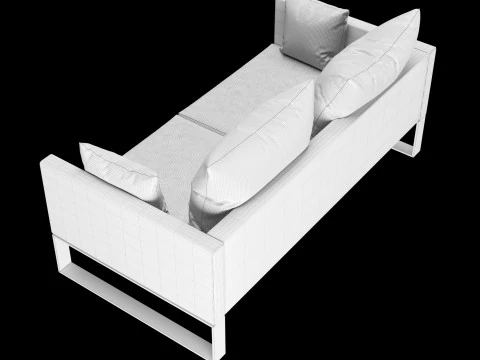 Modern sofa 2 seat with pillow 3D Model