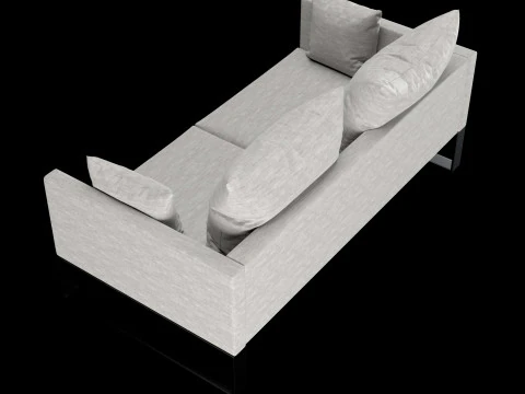 Modern sofa 2 seat with pillow 3D Model