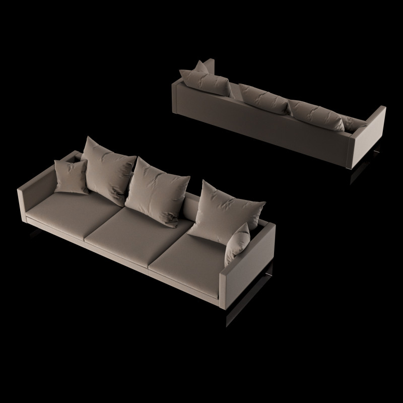 Modern sofa 3 seat with pillow Modelo 3D .c4d .max .obj .3ds .fbx .stl .blend 
