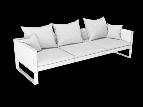 Modern sofa 3 seat with pillow Modelo 3D