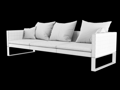 Modern sofa 3 seat with pillow Modelo 3D