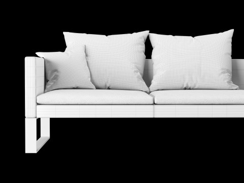 Modern sofa 3 seat with pillow Modelo 3D