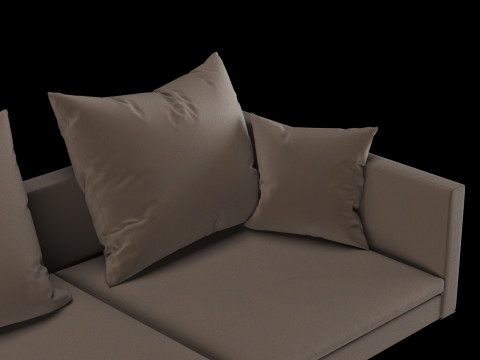 Modern sofa 3 seat with pillow Modelo 3D