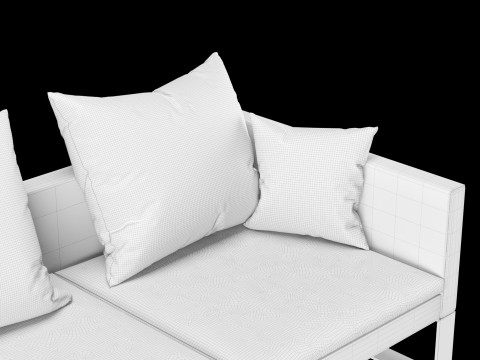 Modern sofa 3 seat with pillow Modelo 3D
