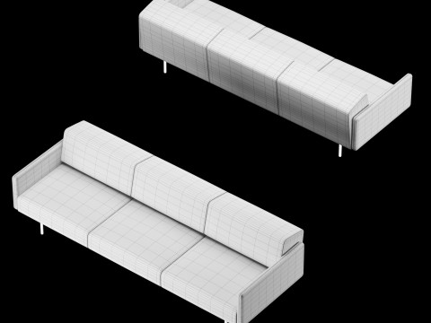 BT design matt modular 3 seat sofa 3D 模型