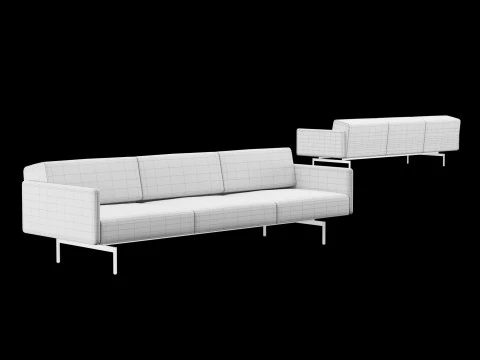 BT design matt modular 3 seat sofa 3D Model