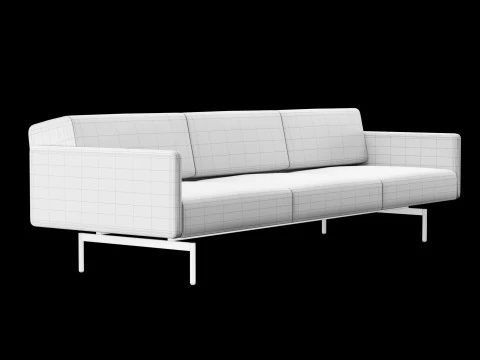 BT design matt modular 3 seat sofa 3D Model
