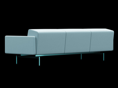 BT design matt modular 3 seat sofa 3D 模型