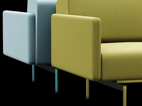 BT design matt modular 3 seat sofa 3D Model