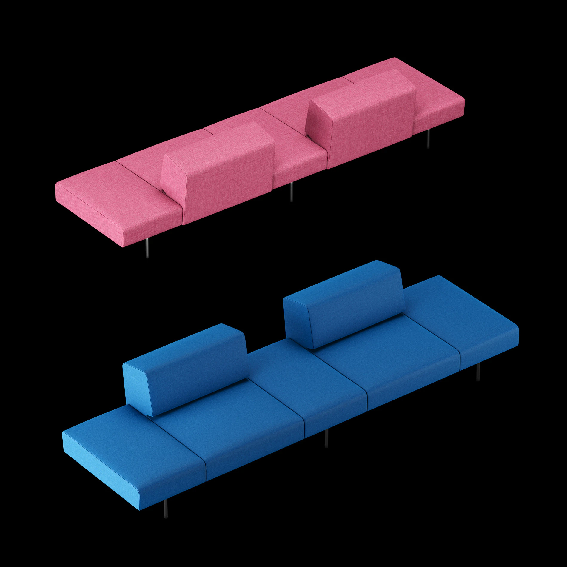 BT design matt modular sofa var 1 3D Model .c4d .max .obj .3ds .fbx .stl .blend 