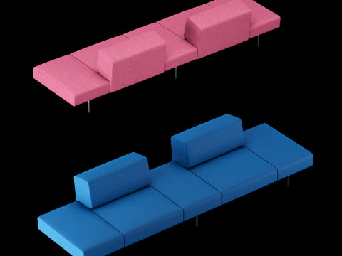 Sofa modular matt desain BT var 1 Model 3D
