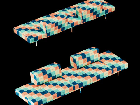 BT design matt modular sofa var 1 3D Model