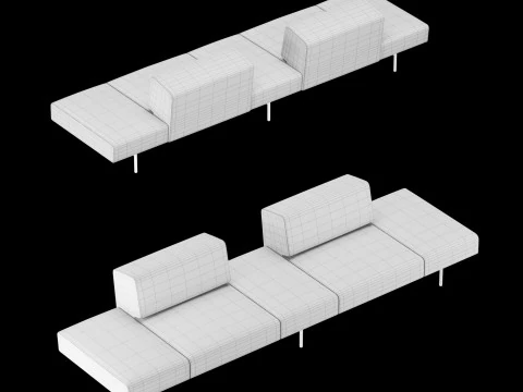 BT design matt modular sofa var 1 3D Model