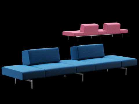 BT design matt modular sofa var 1 3D Model