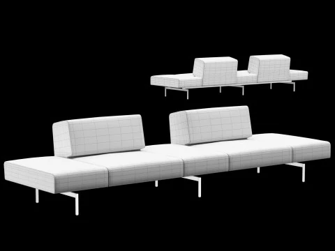 BT design matt modular sofa var 1 3D Model