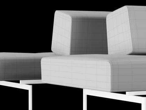 BT design matt modular sofa var 1 3D Model