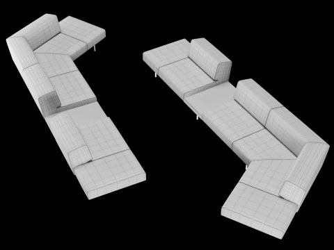 BT design matt modular sofa var 3 3D Model