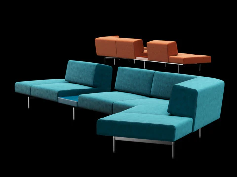 BT design matt modular sofa var 3 3D Model