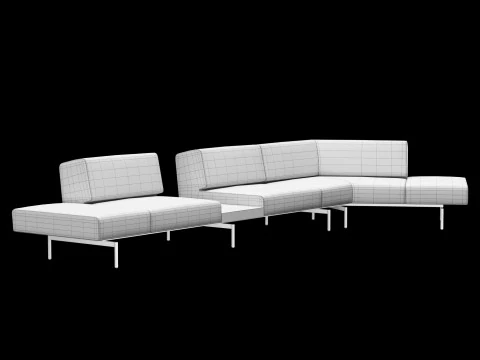 BT design matt modular sofa var 3 3D Model