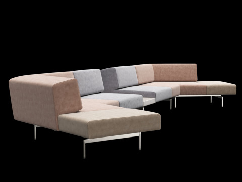 BT design matt modular sofa var 4 3D Model