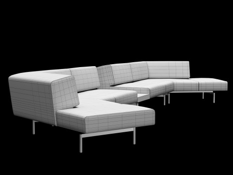 BT design matt modular sofa var 4 3D Model