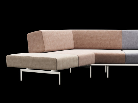BT design matt modular sofa var 4 3D Model