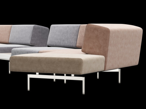 BT design matt modular sofa var 4 3D Model