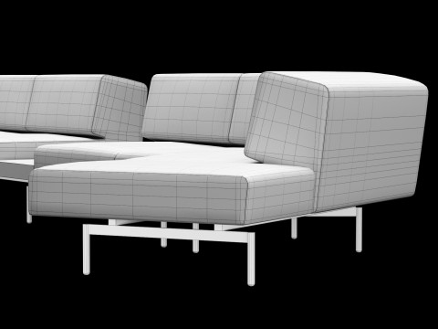 BT design matt modular sofa var 4 3D Model
