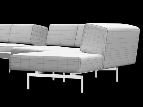 BT design matt modular sofa var 4 3D Model
