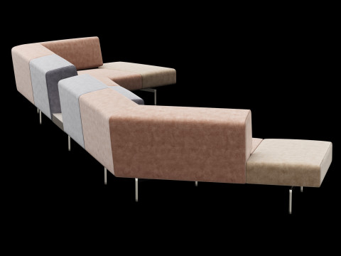 BT design matt modular sofa var 4 3D Model
