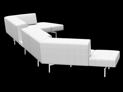 BT design matt modular sofa var 4 3D Model