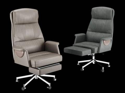 Office chair with ottomank 3D Model