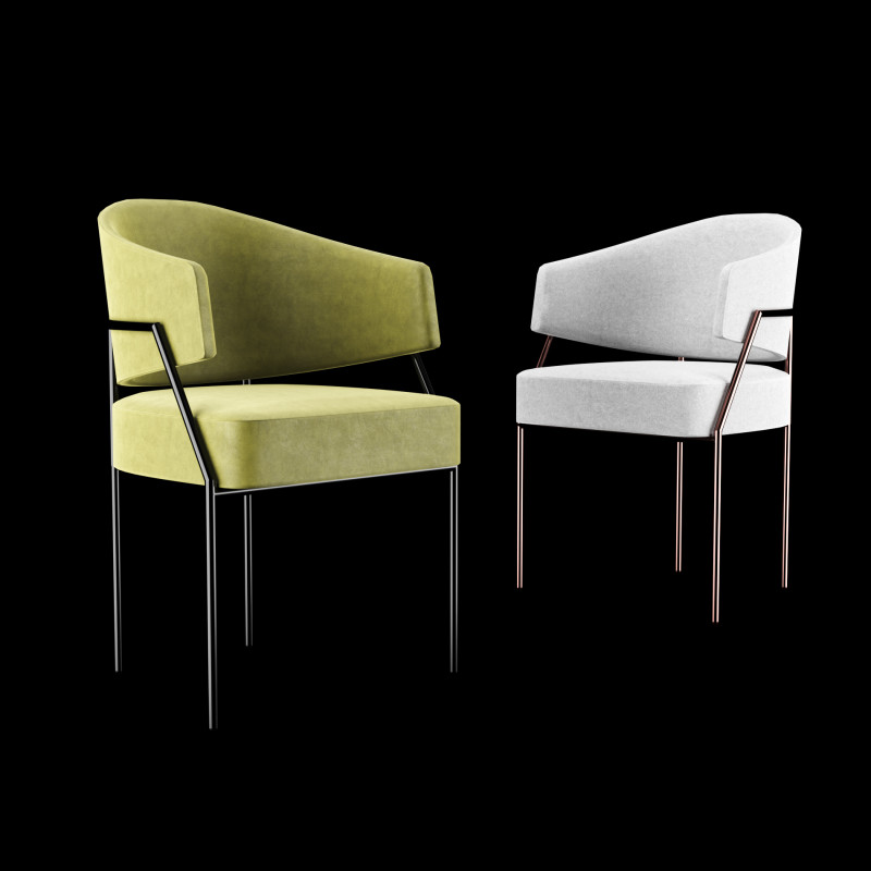 Modern dining chair 3D Model .c4d .max .obj .3ds .fbx .stl .blend 
