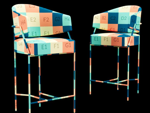 Big bar chair 3D Model