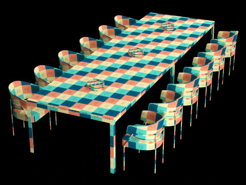 现代餐桌3 3D 模型