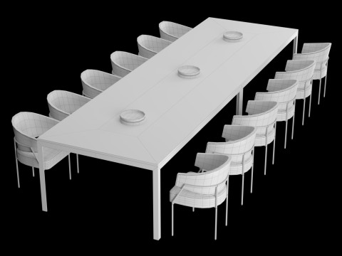 Modern dining table 3 3D Modell